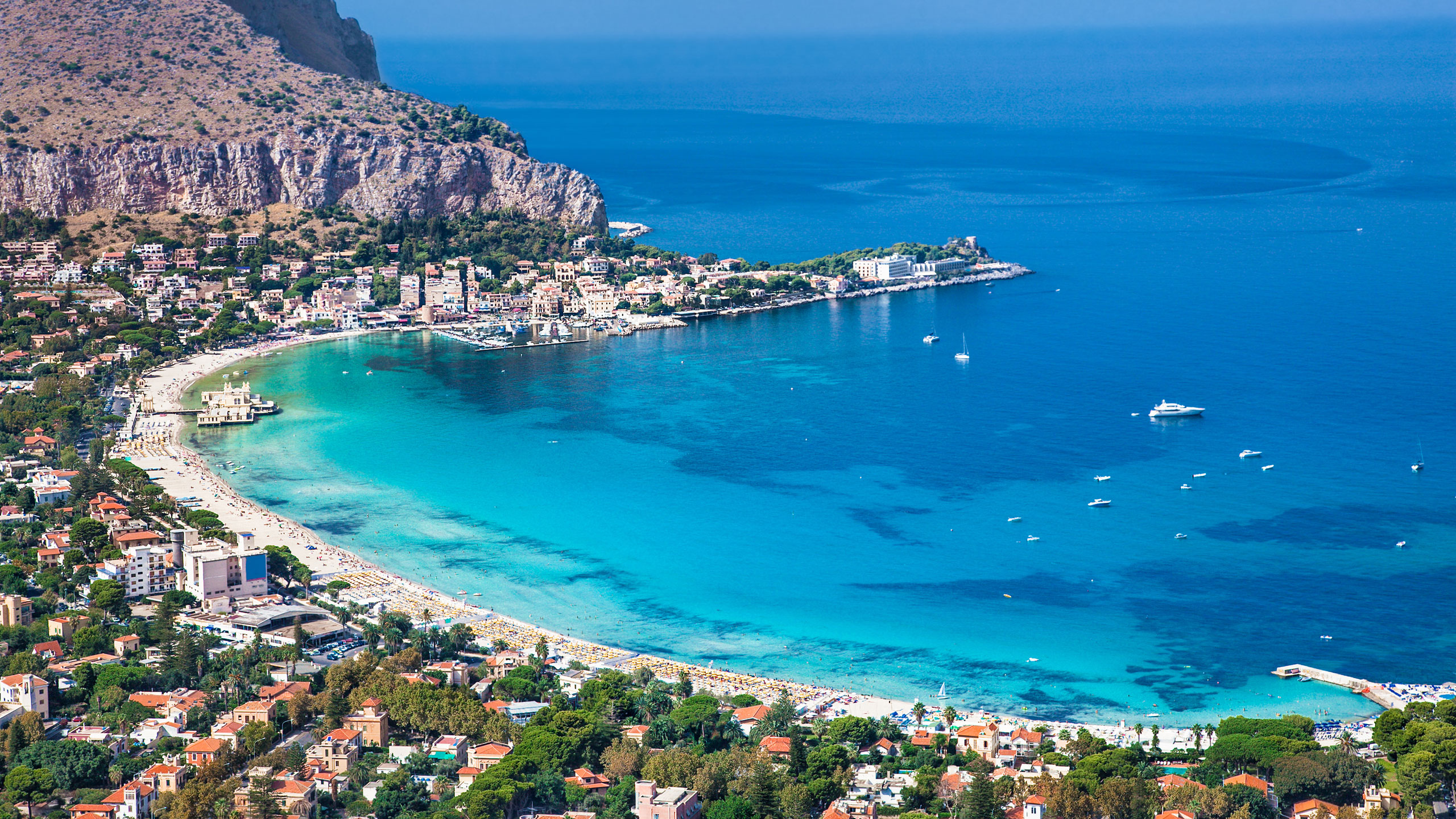 overlooking a beach on the Mediterranean Sea in Sicily