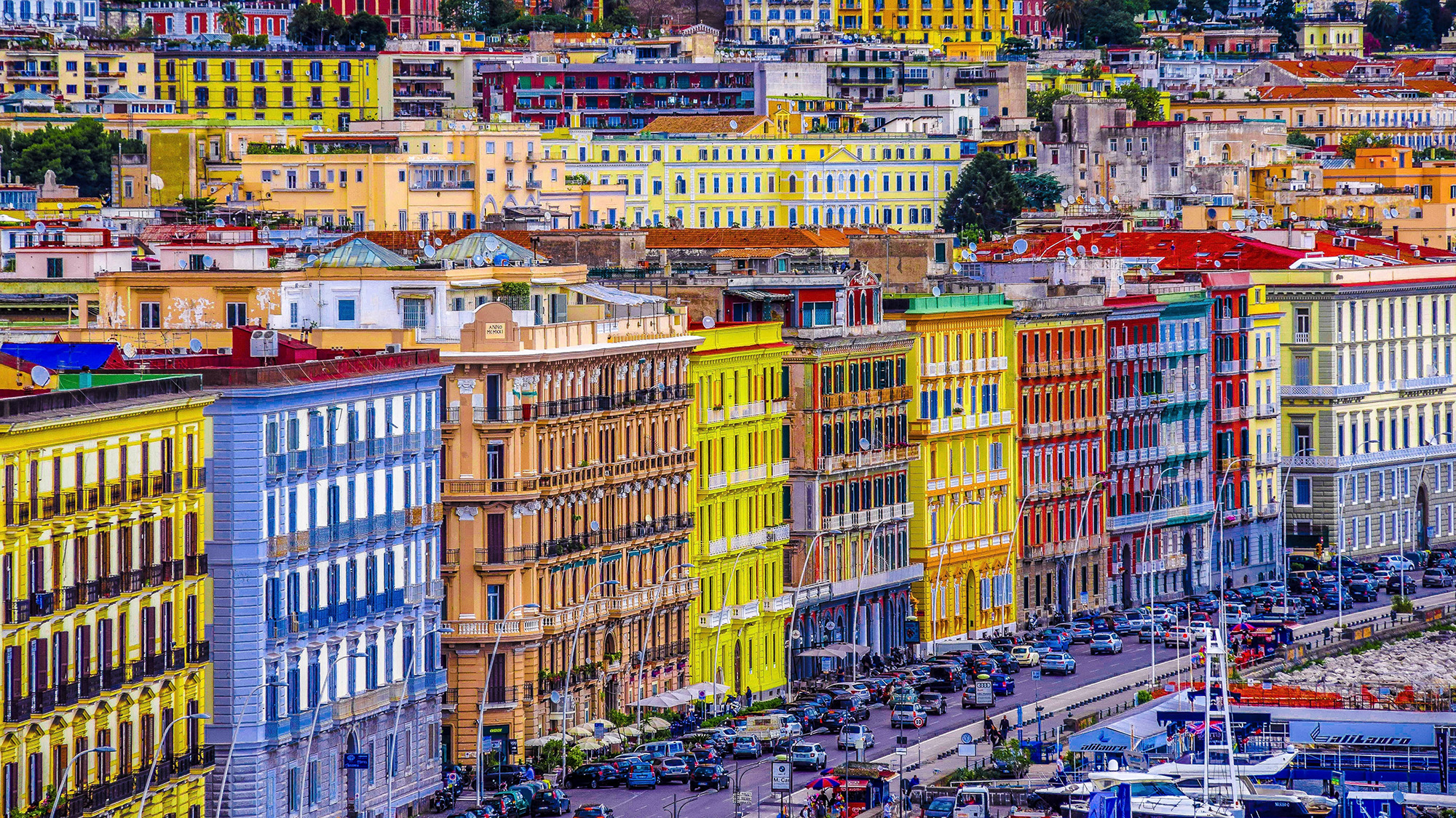 Colorful buildings in Napoli
