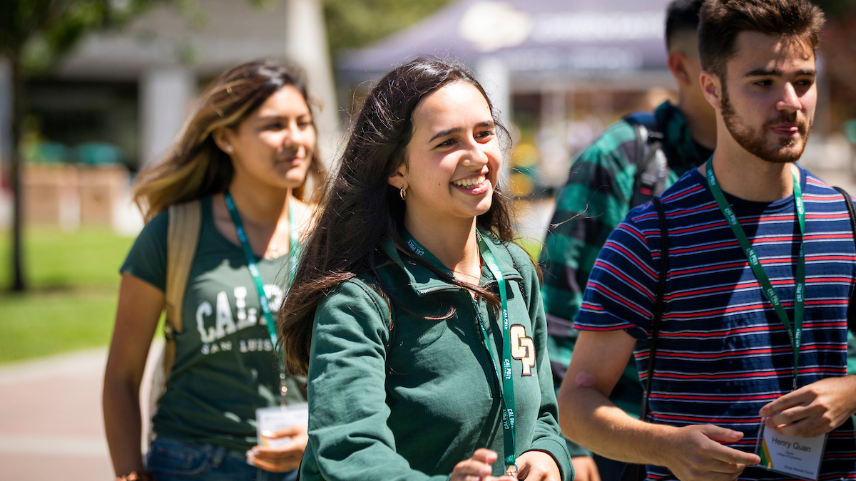 A woman student smiling